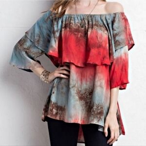 NWOT JODIFL Tie Dye Off Shoulder Top